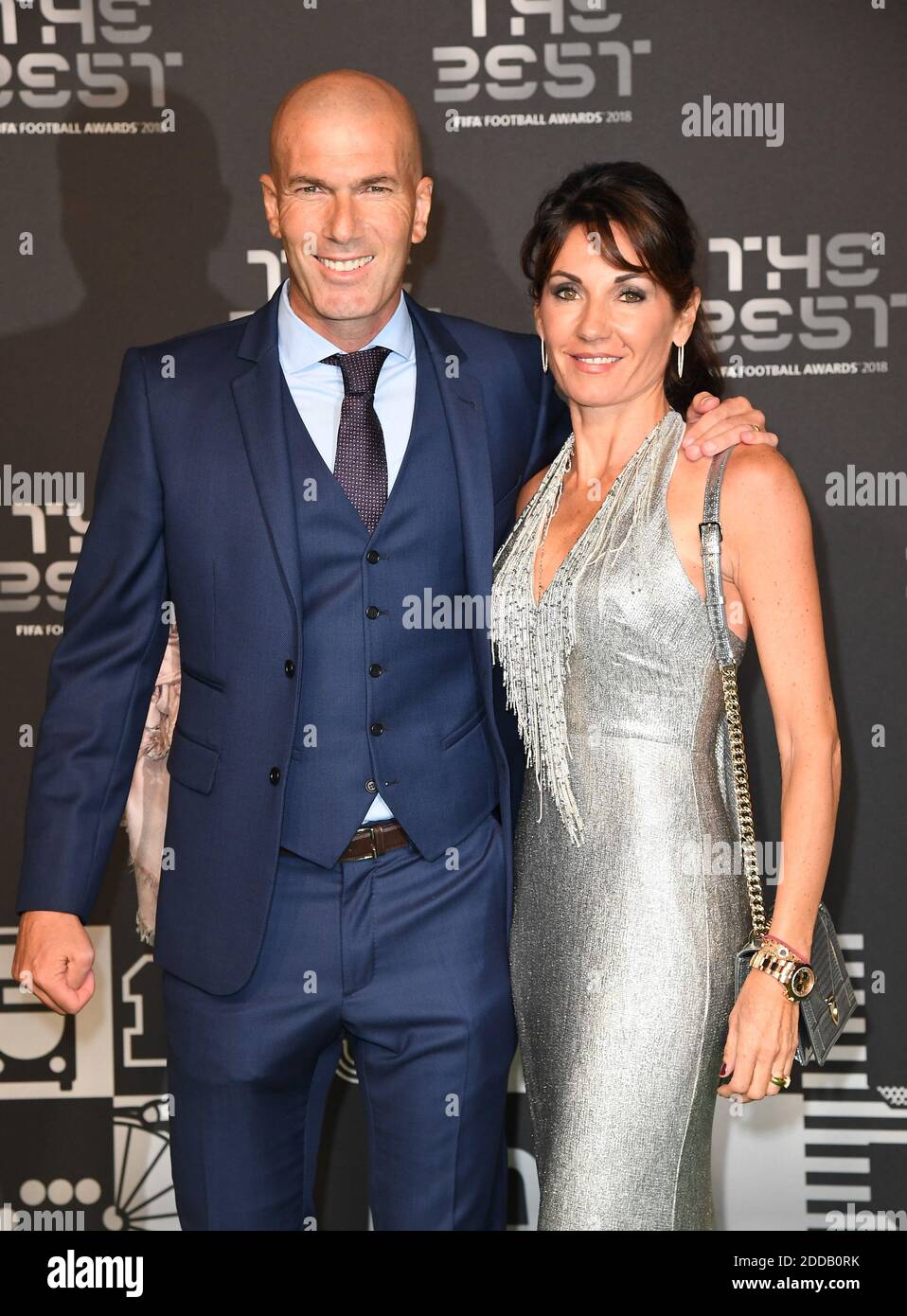 Zinedine Zidane and wife Veronique arrive to the Best FIFA Football Awards 2018 at the Royal Festival Hall, London, UK, on September 24, 2018. Photo by Christian Liewig/ABACAPRESS.COM Stock Photo