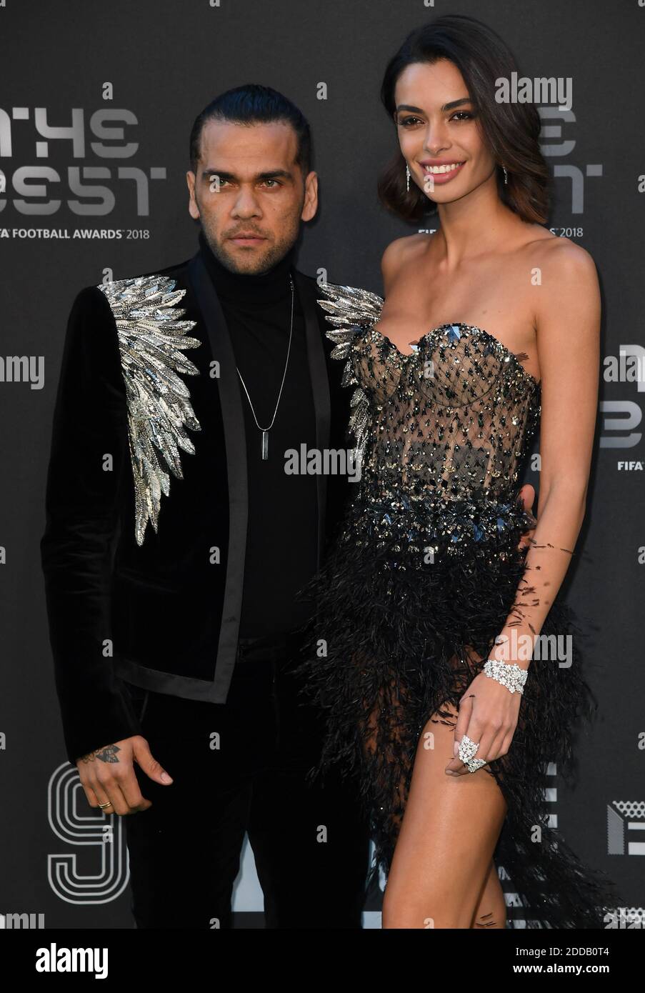 Dani Alves and Joana Sanz arrive to the Best FIFA Football Awards 2018 at the Royal Festival Hall, London, UK, on September 24, 2018. Photo by Christian Liewig/ABACAPRESS.COM Stock Photo