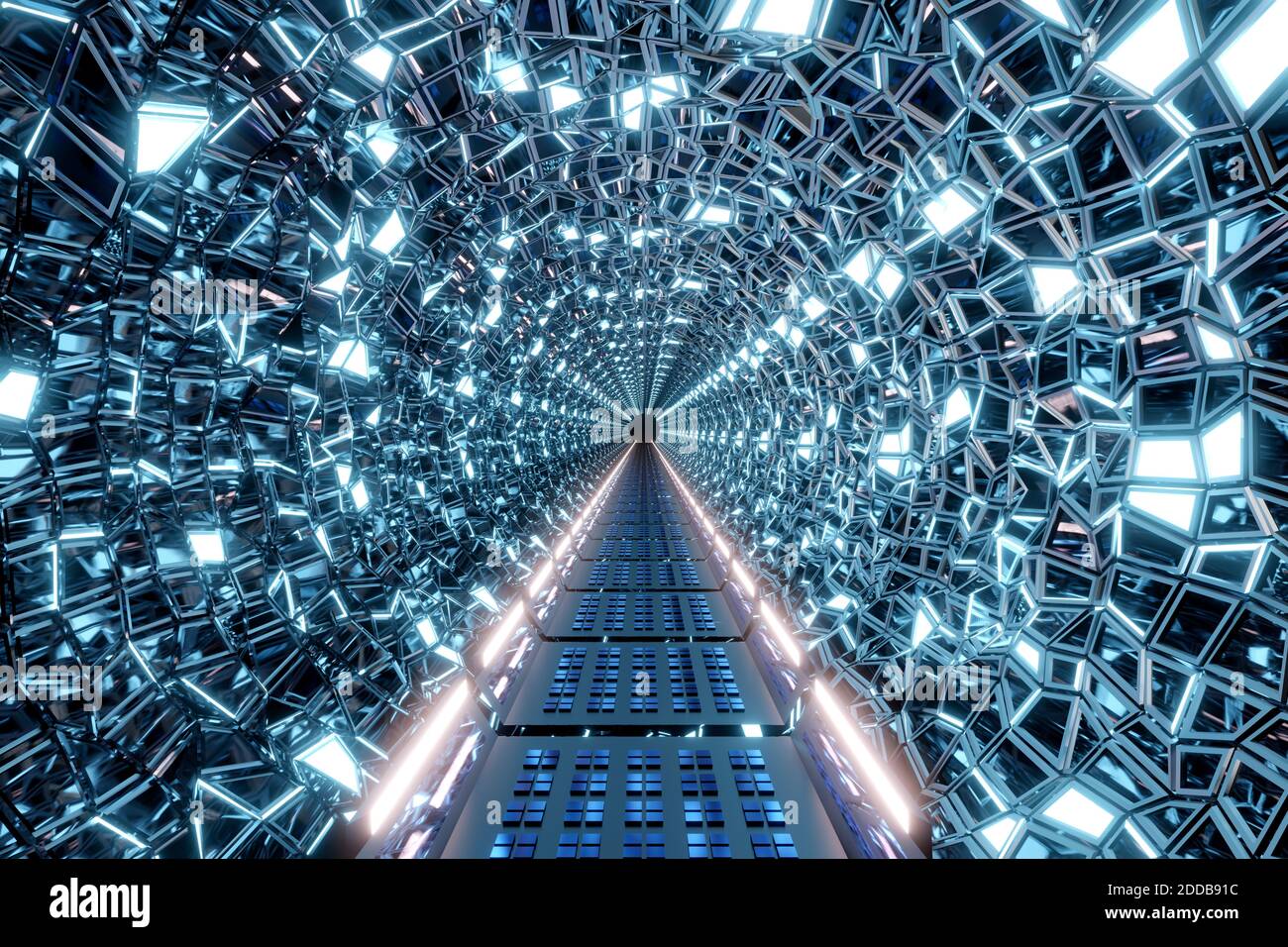 3D rendered Illustration interior of psychedelic alien corridor Stock ...