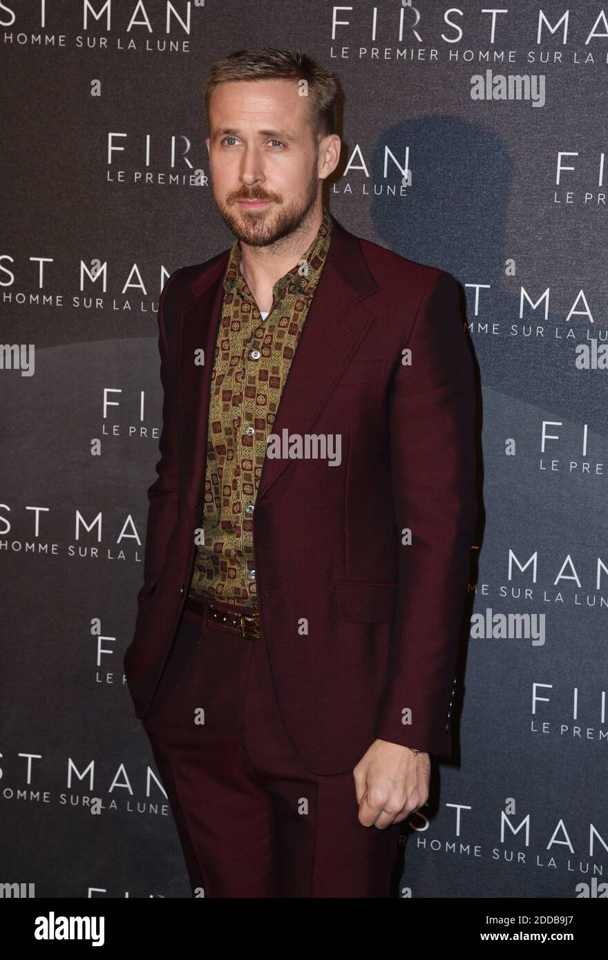 Ryan Gosling sports a vintage brown suit for a scene in 'La La Land,' currently filming