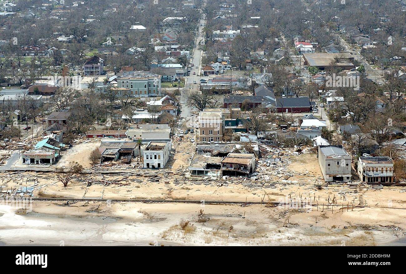 NO FILM, NO VIDEO, NO TV, NO DOCUMENTARY - Destruction from Hurricane Katrina to Beach Boulevard and the coastline in Bay St. Louis, Mississippi, is shown on Wednesday August 31, 2005. Photo by David Purdy/Biloxi Sun Herald/KRT/ABACAPRESS.COM Stock Photo