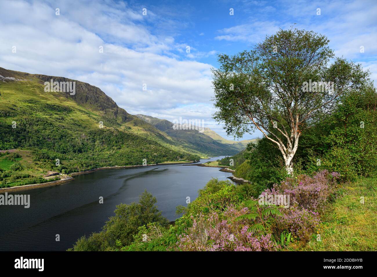 Scenic view of Loch Leven in Scottish Highlands Stock Photo