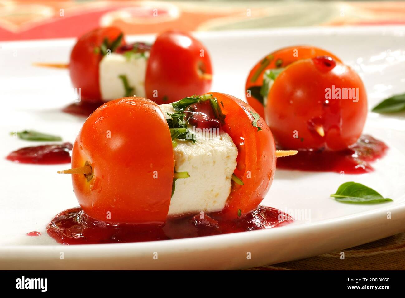 sophisticated dishes with jams Stock Photo