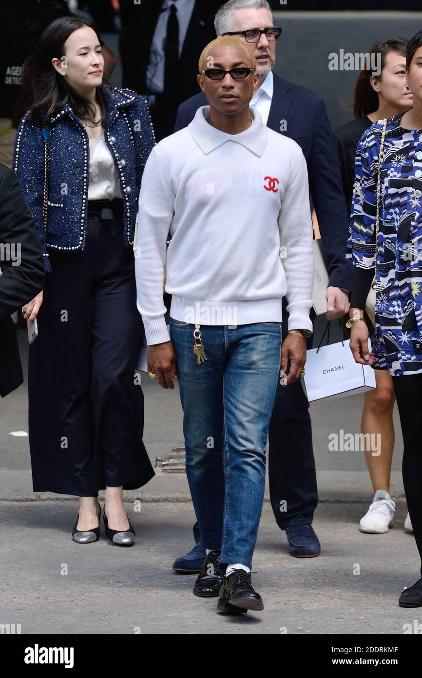 Pharrell Williams attending the Chanel Haute Couture Paris Fashion Week Fall/Winter 2018/19 held in Paris, France on july 03, 2018. Photo by Aurore Marechal/ABACAPRESS.COM Stock Photo