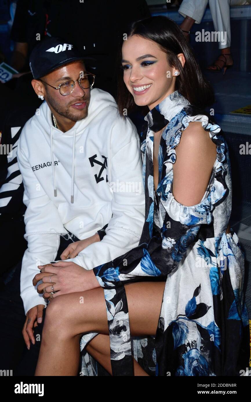 Neymar Jr and Bruna Marquezine attending the Off White Fashion Show as