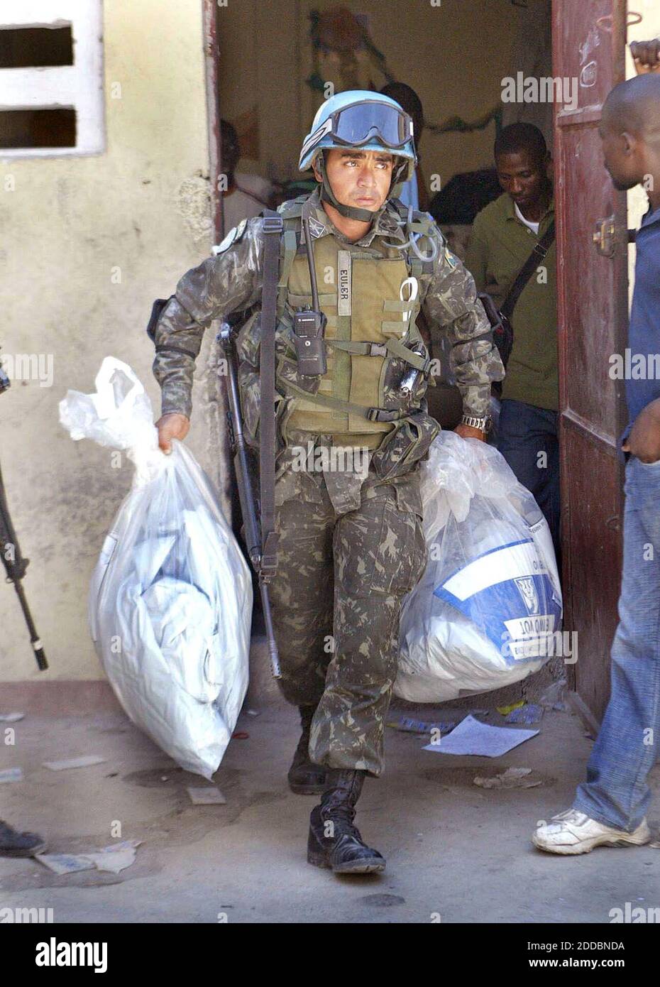 No Film No Video No Tv No Documentary The Brazilian Military Collects The Ballots From College St Jacques Near Cite Soleil In Haiti On February 8 06 The Day After Haitian