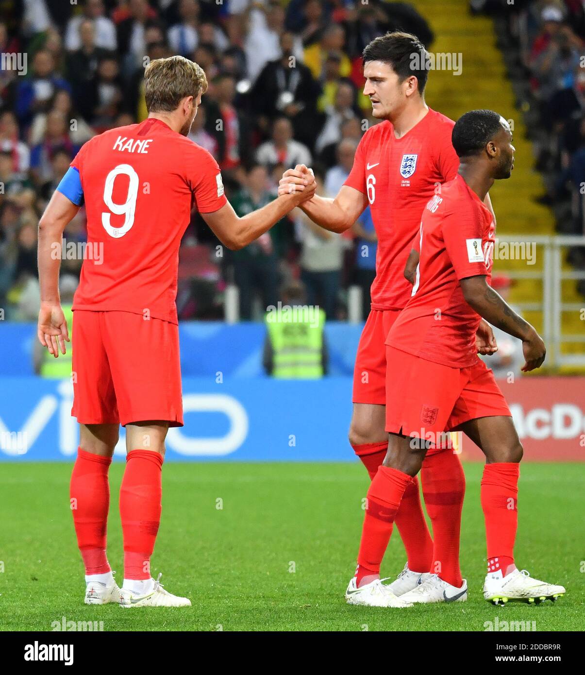 England’s Harry Kane and Harry Maguire during the FIFA World Cup 2018 1