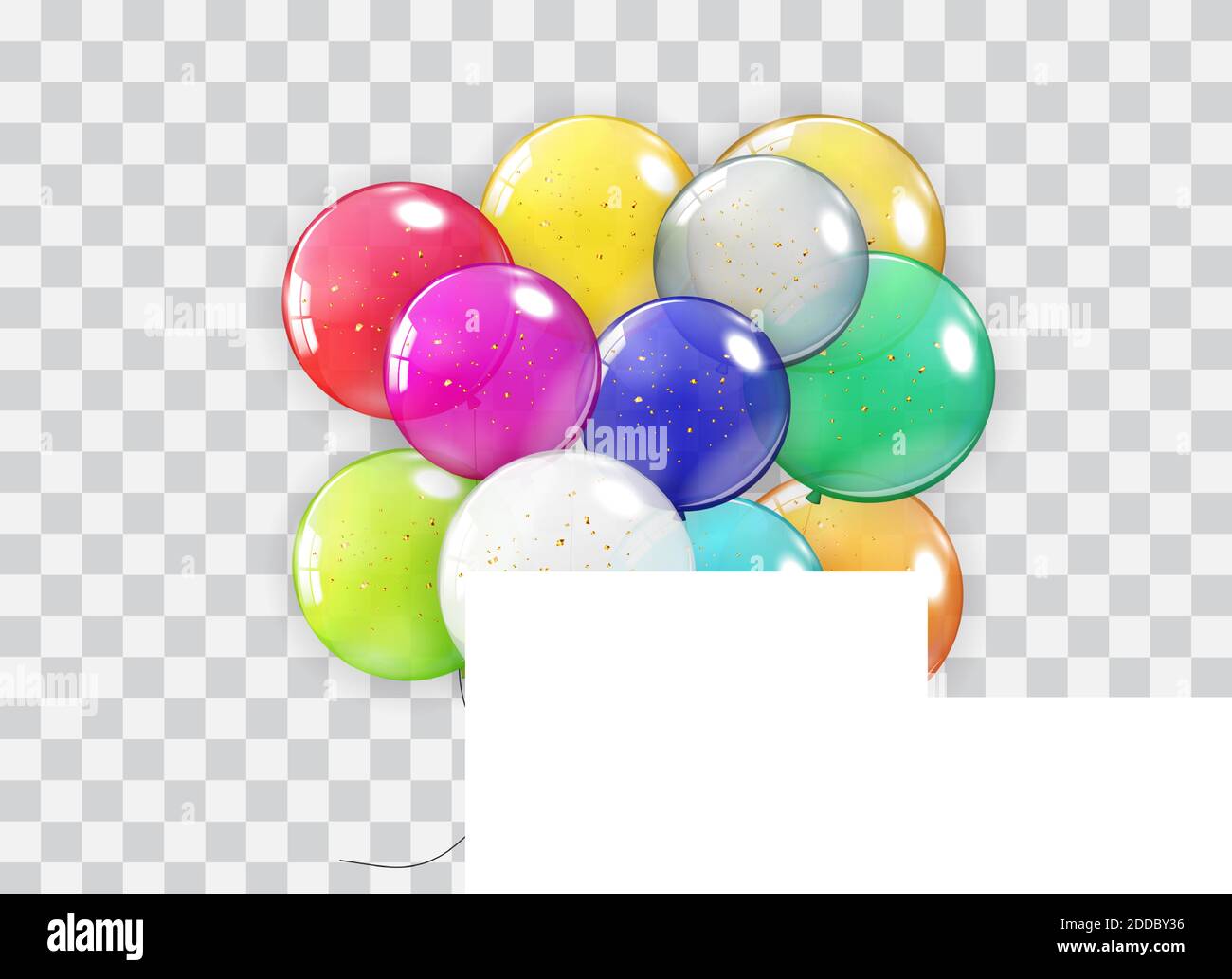 Realistic Balloon Collection Set Isolated on Transparent Background ...