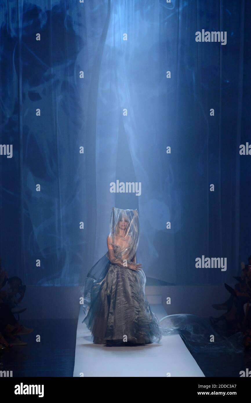 Soo Joo Park walks the runway during the Jean-Paul Gaultier Haute
