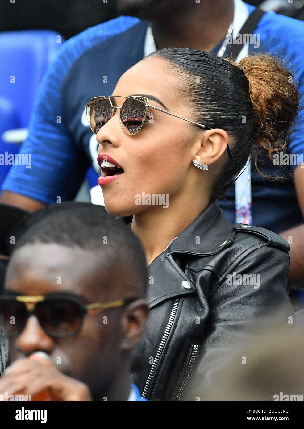 Marine Tolisso sister of Corentin Tolisso during the FIFA World Cup 2018 Round of 8 match at the Nizhny Novgorod Stadium Russia, on July 6, 2018. . Photo by Christian Liewig/ABACAPRESS.COM Stock Photo