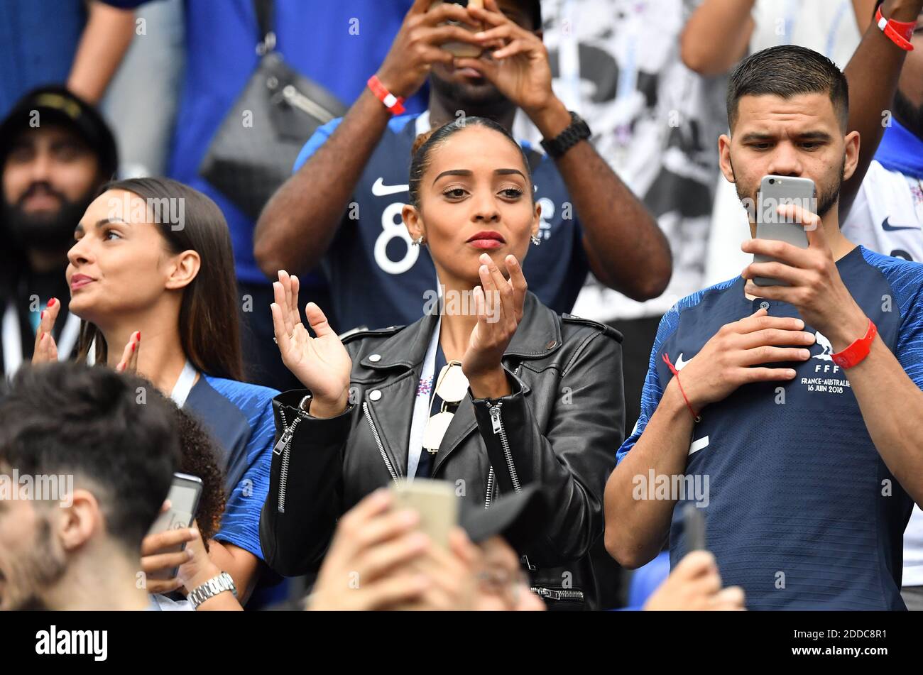 Sandra sister of Corentin Tolisso during the FIFA World Cup 2018 Round of 8 match at the Nizhny Novgorod Stadium Russia, on July 6, 2018. . Photo by Christian Liewig/ABACAPRESS.COM Stock Photo