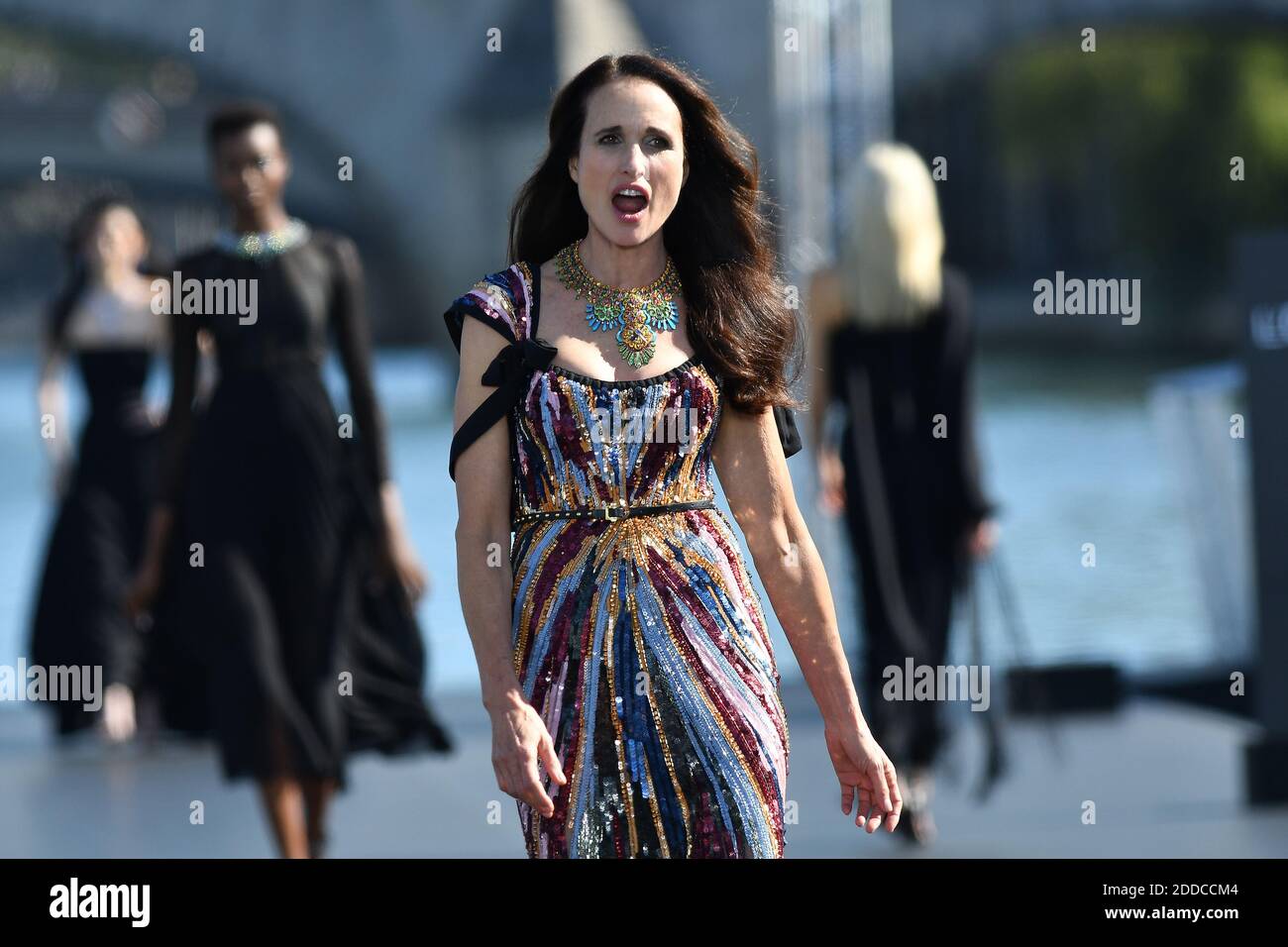 Andie MacDowell walks the runway during Le Defile L'Oreal Paris as part