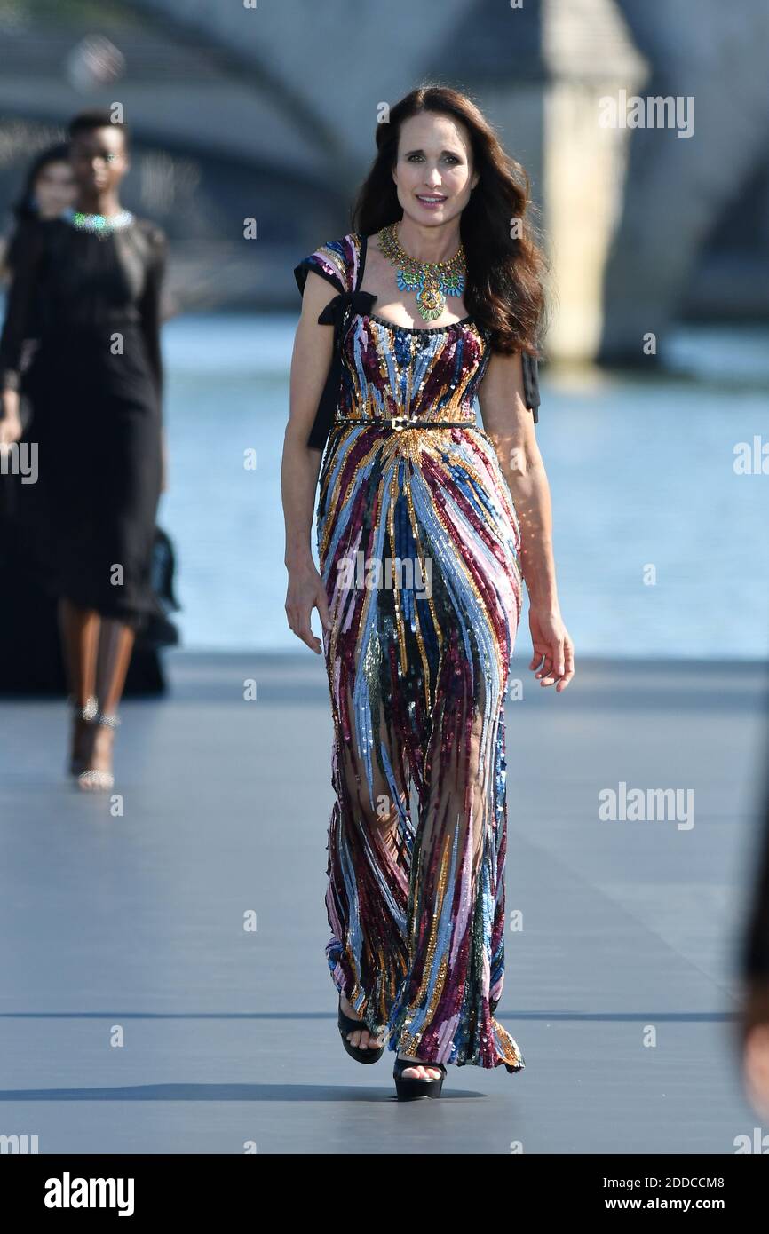 Andie MacDowell walks the runway during Le Defile L'Oreal Paris as part