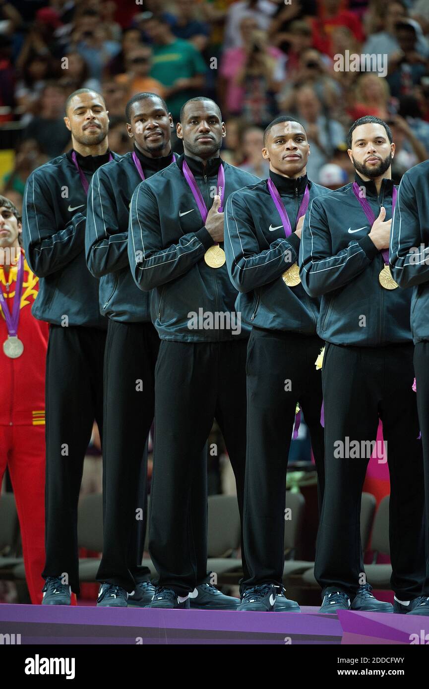 No Film No Video No Tv No Documentary Members Of The Usa Stand On The Podium After Receiving Their Gold Medals For Their Victory Over Span In Gold Medal Game At