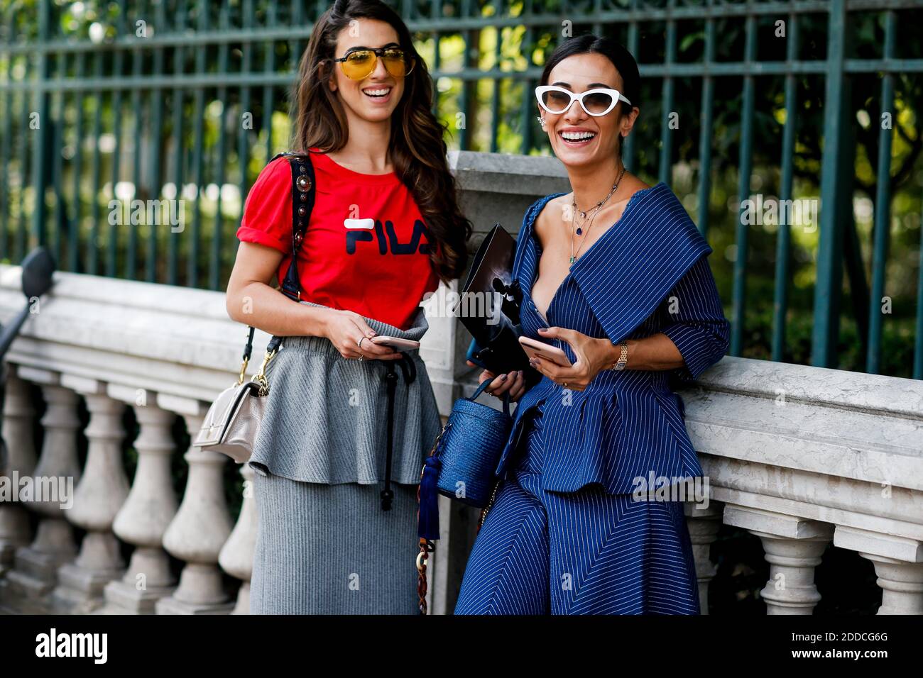 Street style, Luiza Sobral and Silvia Braz arriving at Jean-Paul