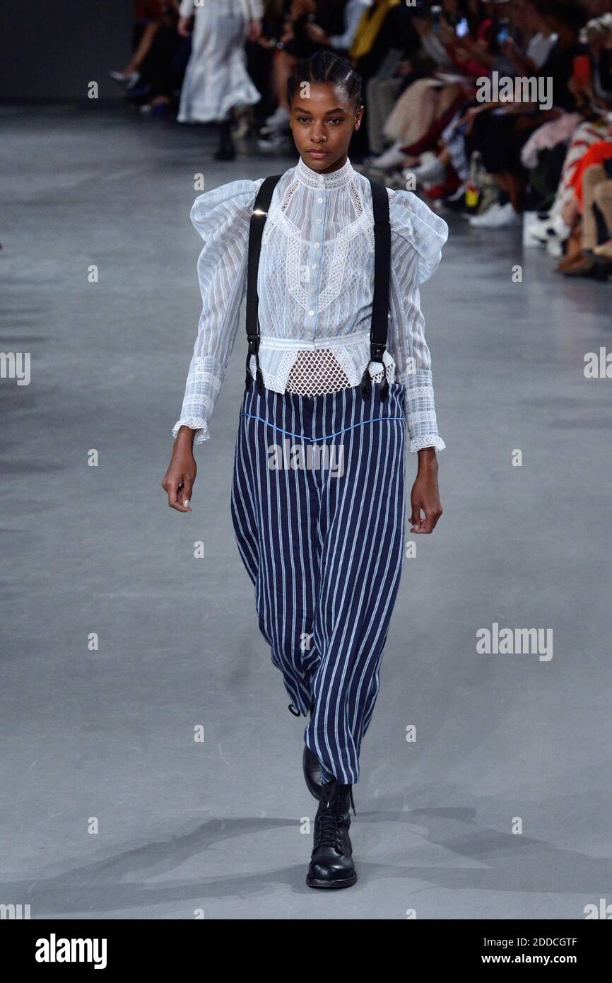 A model walks the runway during the John Galliano Fashion Show as part of  Paris Fashion Week Womenswear Spring - summer 2019 held in Paris, France on  september 30, 2018. Photo by