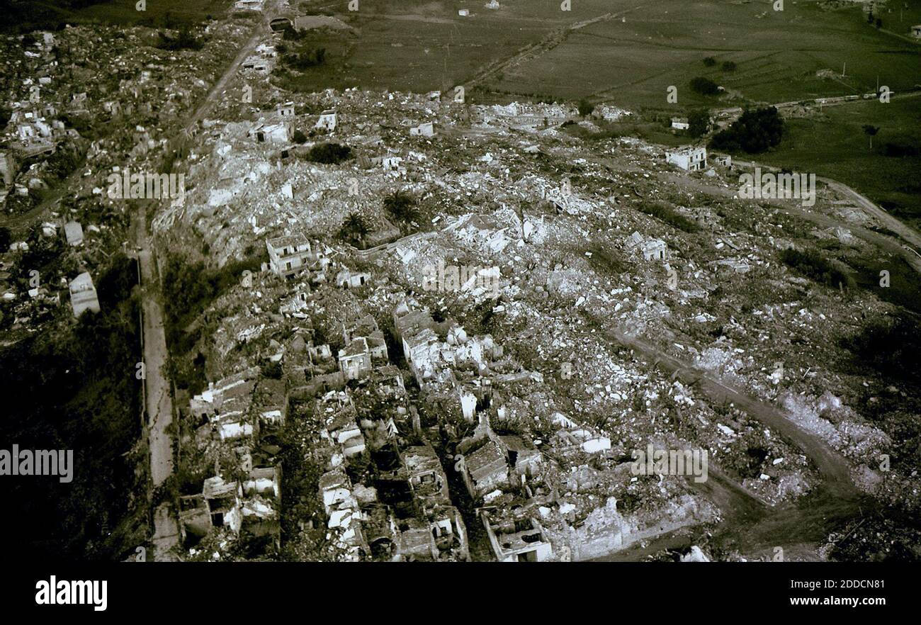 A view of the city of Gibellina, Sicily, Italy after its destruction by an  earthquake in january 1968. Measuring 6.1 on the Richter scale, the  earthquake was one of the most powerful
