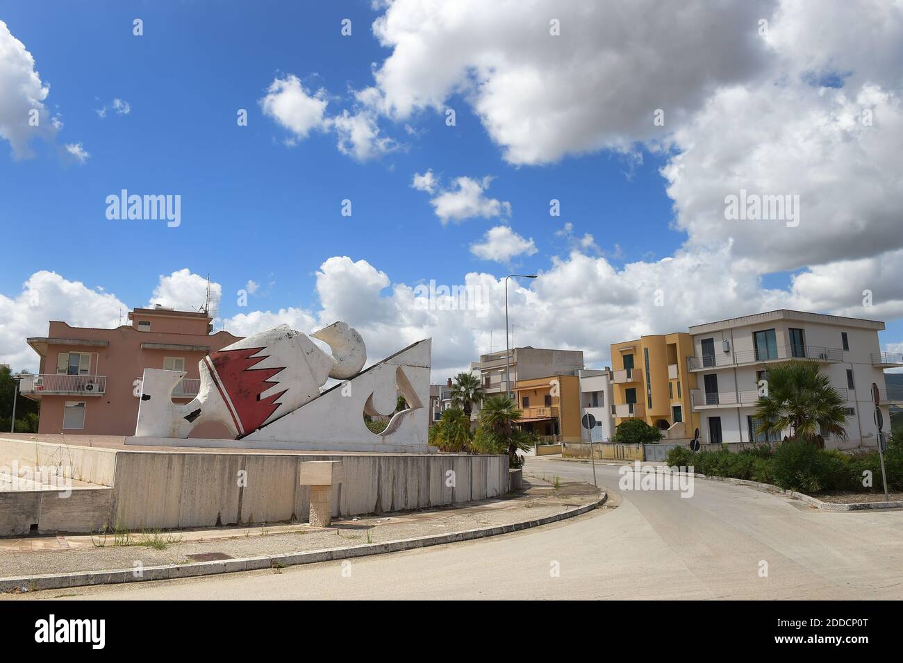 A view of Nuova Gibellina New Gibellina surrealistic ghost city