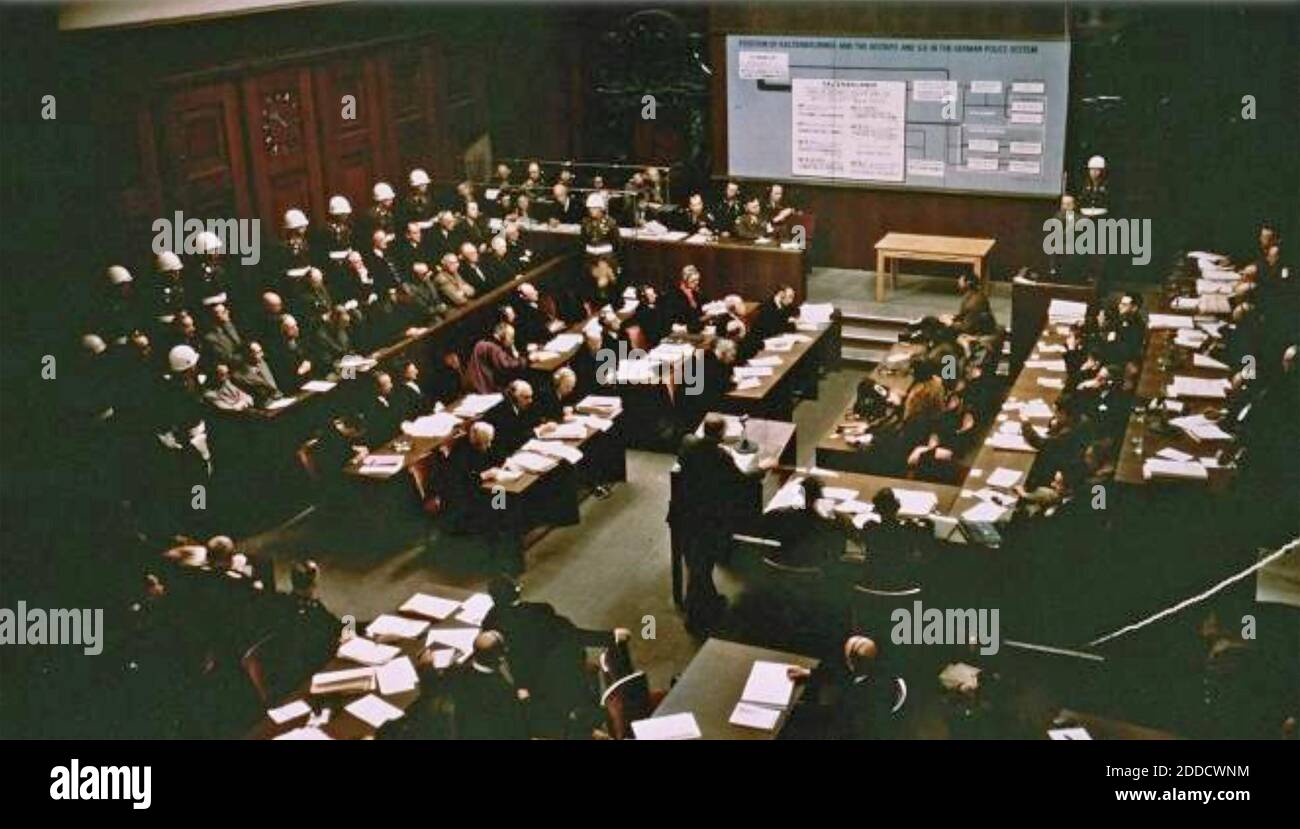 NUREMBERG TRIALS    November 1945-1 October 1946 Overview of the courtroom at the Palace of Justice Stock Photo