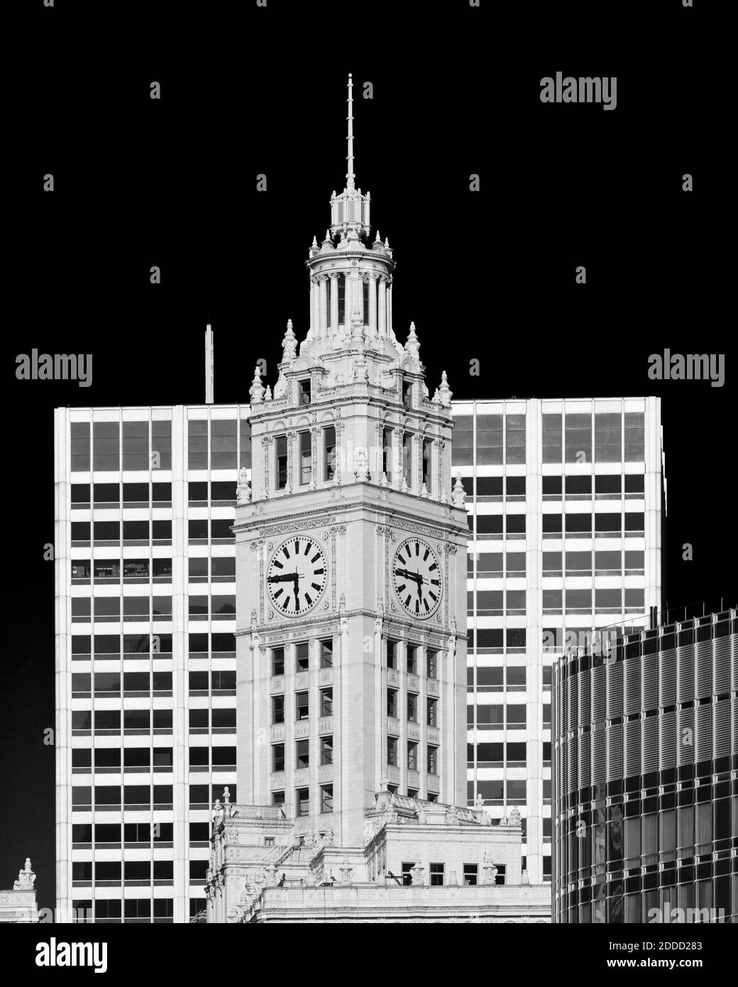 Wrigley building clock tower, Chicago, USA Stock Photo - Alamy
