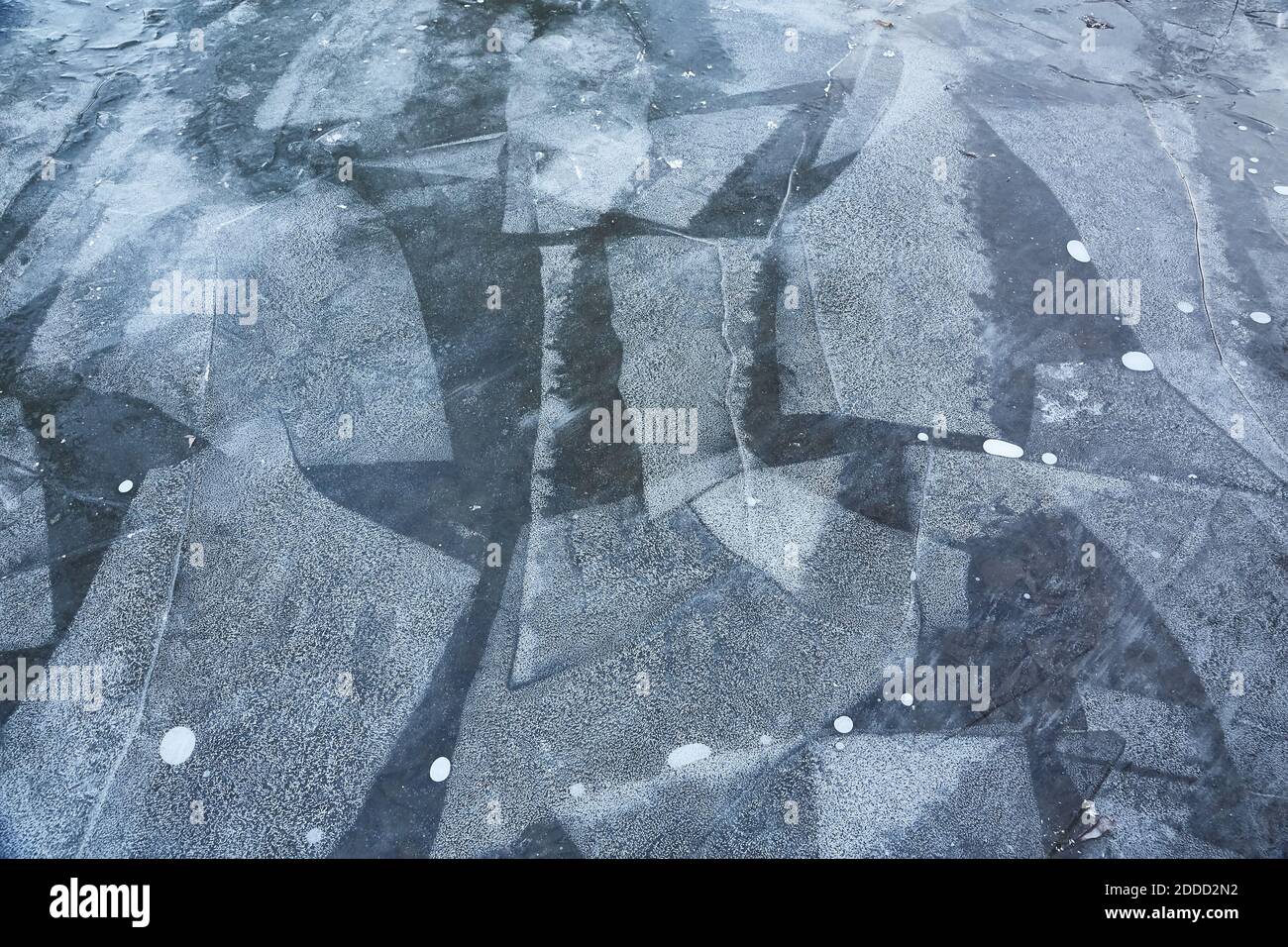 Winter Ice On Water Stock Photo