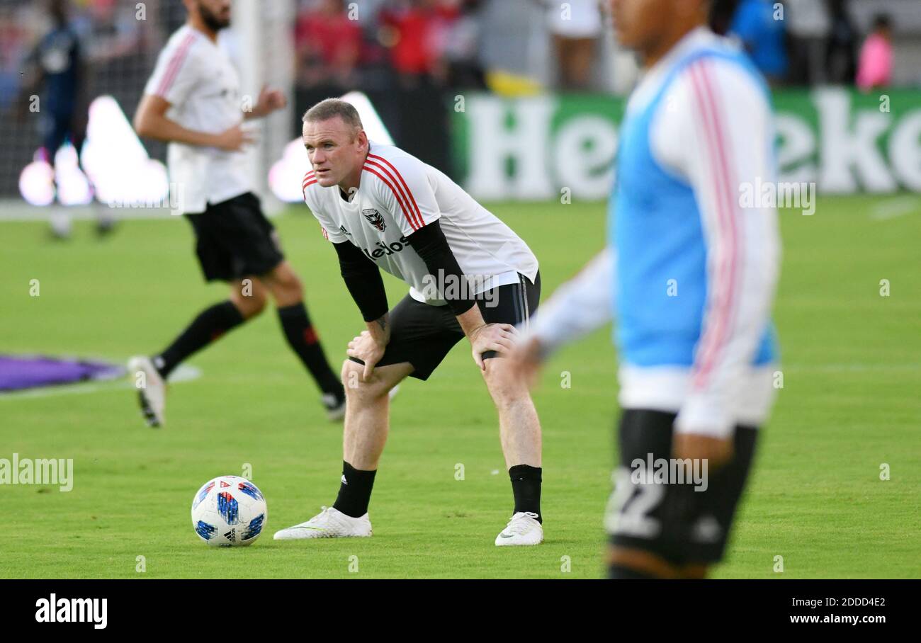 DC United player Wayne Rooney in action before the Major League Soccer match between D.C. United and Vancouver Whitecaps FC at the Audi Field Stadium on July 14, 2018 in Washington D.C. Photo by Olivier Douliery/ Abaca Press Stock Photo