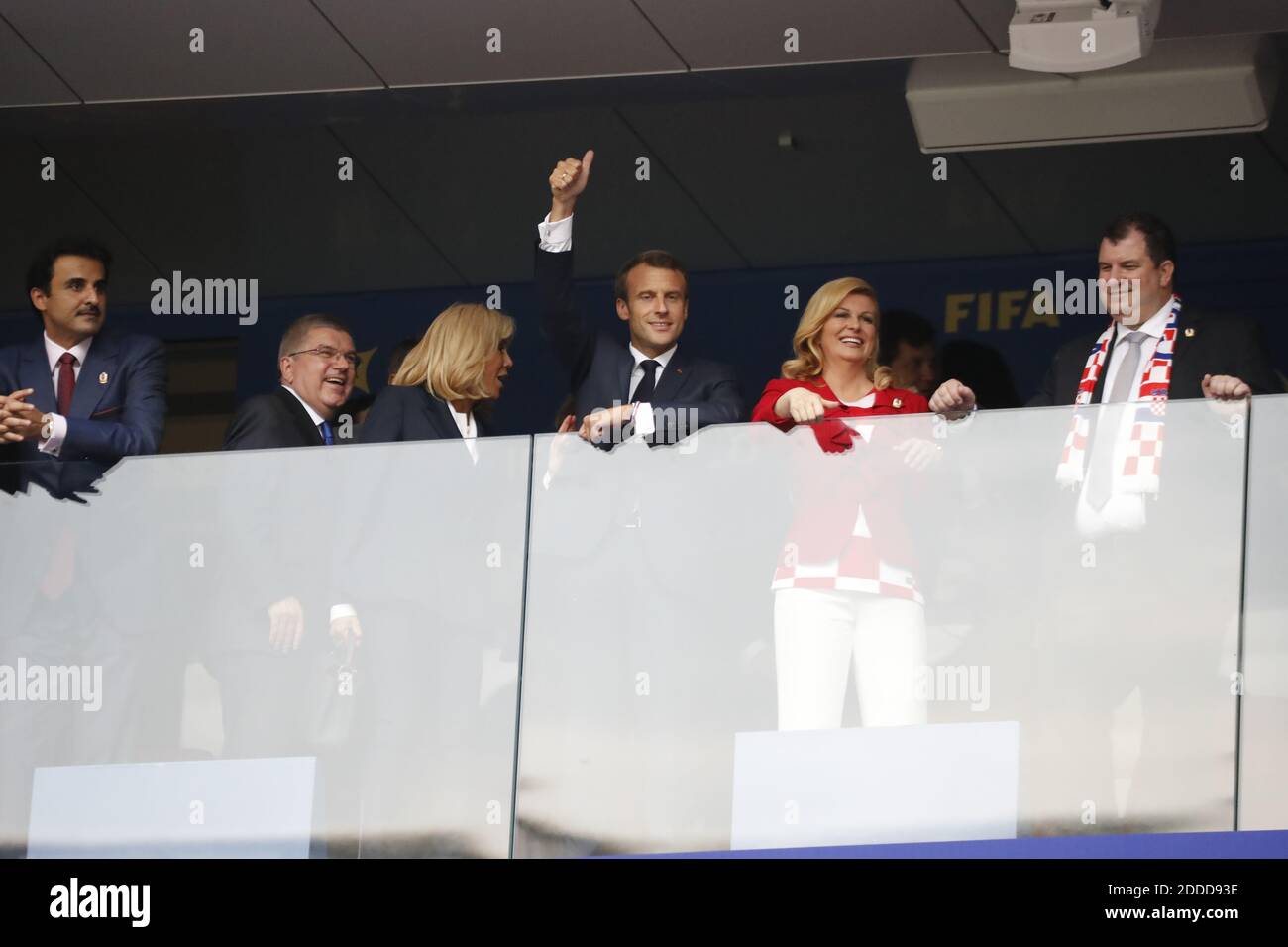 Kolinda Grabar-Kitarovi and Emmanuel Macron with Brigitte Macron during ...