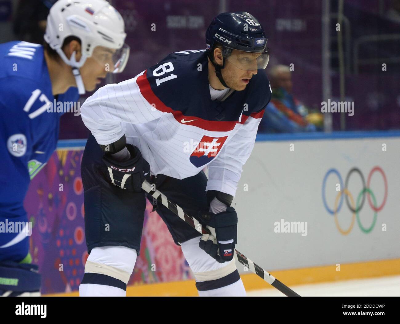NO FILM, NO VIDEO, NO TV, NO DOCUMENTARY - Slovakia forward Marian Hossa (81) in the first period of a men's hockey game at Bolshoy Ice Dome during the Winter Olympics in Sochi, Russia, Saturday, Feb. 15, 2014. Photo by Brian Cassella/Chicago Tribune/MCT/ABACAPRESS.COM Stock Photo