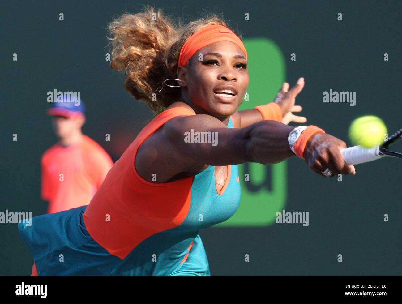 NO FILM, NO VIDEO, NO TV, NO DOCUMENTARY - USA's Serena Williams competes  against Kazakhstan's Yaroslava Shvedova during the Sony Open tennis  tournament in Key Biscayne, FL, USA on March 20, 2014.
