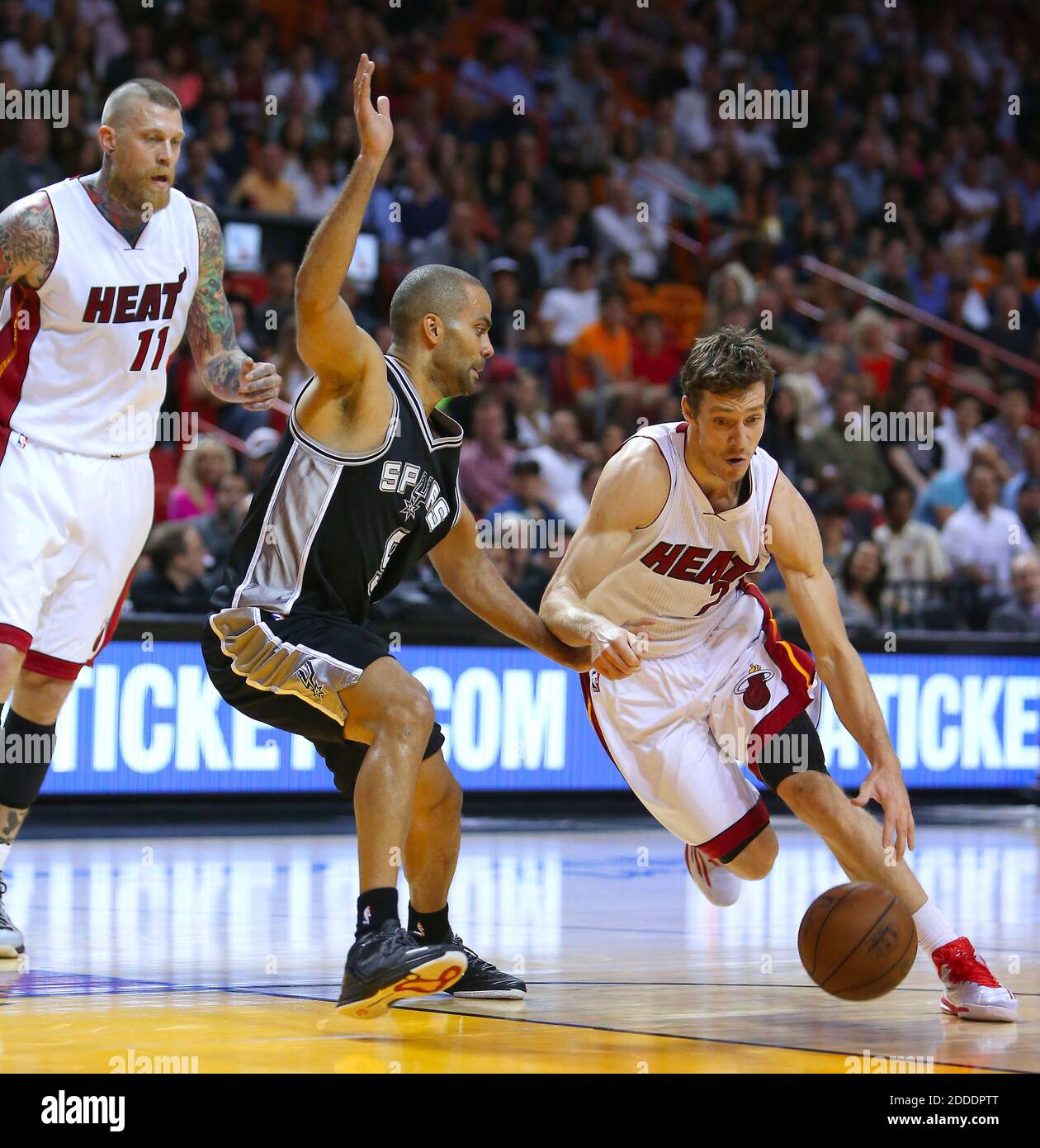 The Miami Heat S Goran Dragic 7 Drives Against The Toronto Raptors Rondae Hollis Jefferson 4 In The Second Quarter At The Americanairlines Arena In Miami On Thursday Jan 2 2020 Photo By David