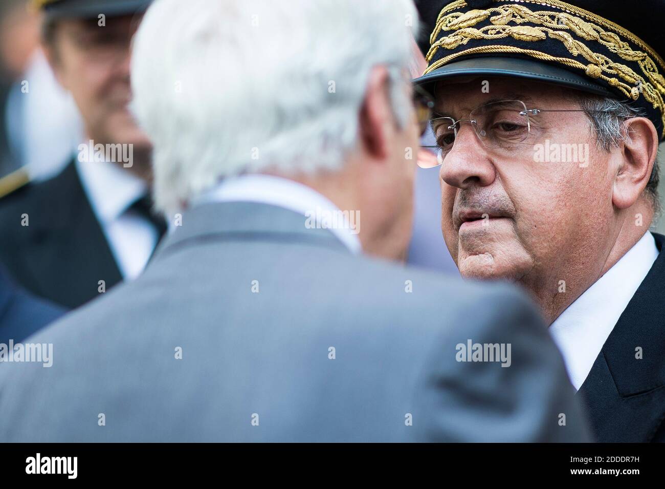 Paris police prefect Michel Delpuech during a ceremony commemorating the 76th anniversary of the Vel d'Hiv roundup in Paris on July 22, 2018. The Vel' d'Hiv Roundup (Rafle du Vélodrome d'Hiver) was a Nazi-directed raid and mass arrest of some 13,000 Jews in Paris by the French police on 16 and 17 July 1942, to be sent to Nazi death camps. Photo by Eliot Blondet/ABACAPRESS.COM Stock Photo
