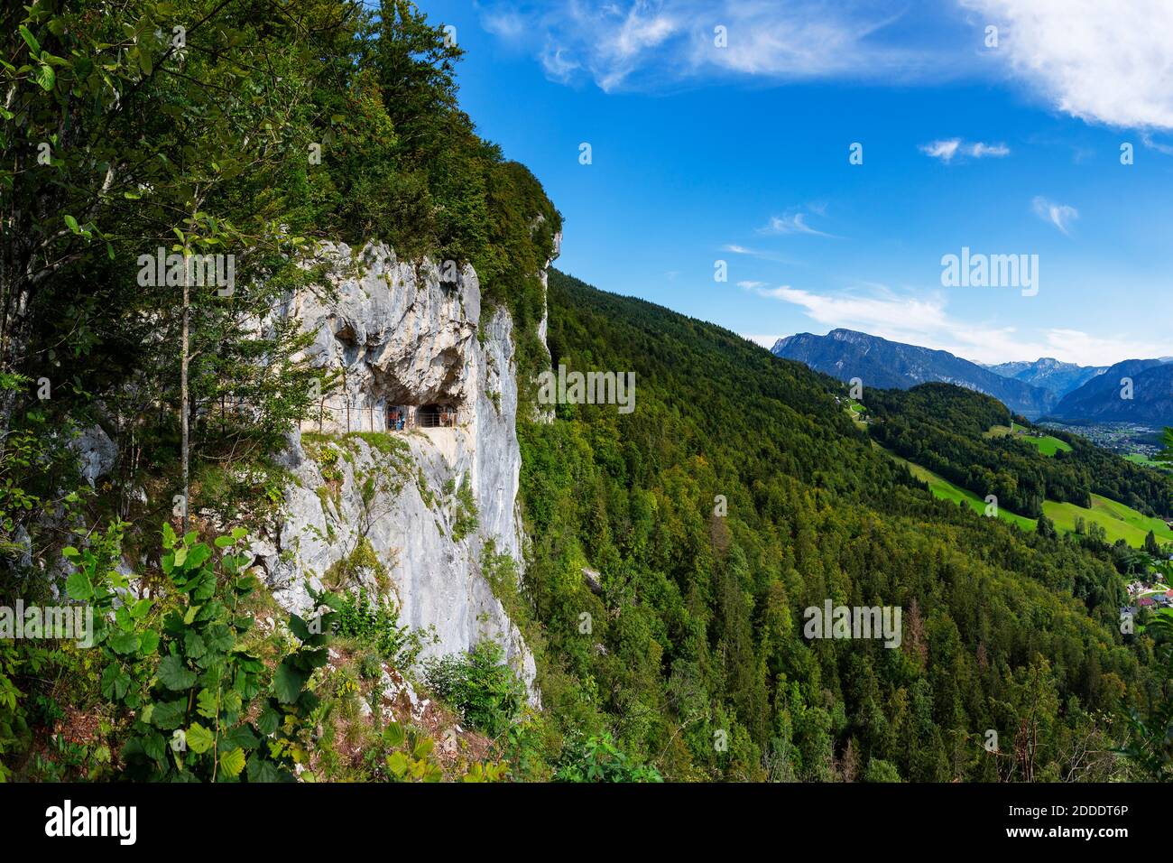Austria, Upper Austria, Bad Goisern am Hallstattersee, Steep mountainside trail of Eternal Wall Stock Photo