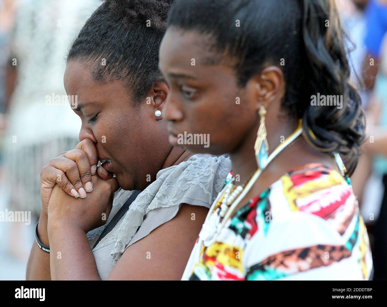 NO FILM, NO VIDEO, NO TV, NO DOCUMENTARY - A pair of women grieve while paying their respects at the Emanuel AME Church, where nine people were killed on Thursday, June 18, 2015, in Charleston, SC, USA. Photo by Curtis Compton/Atlanta Journal-Constitution/TNS/ABACAPRESS.COM Stock Photo
