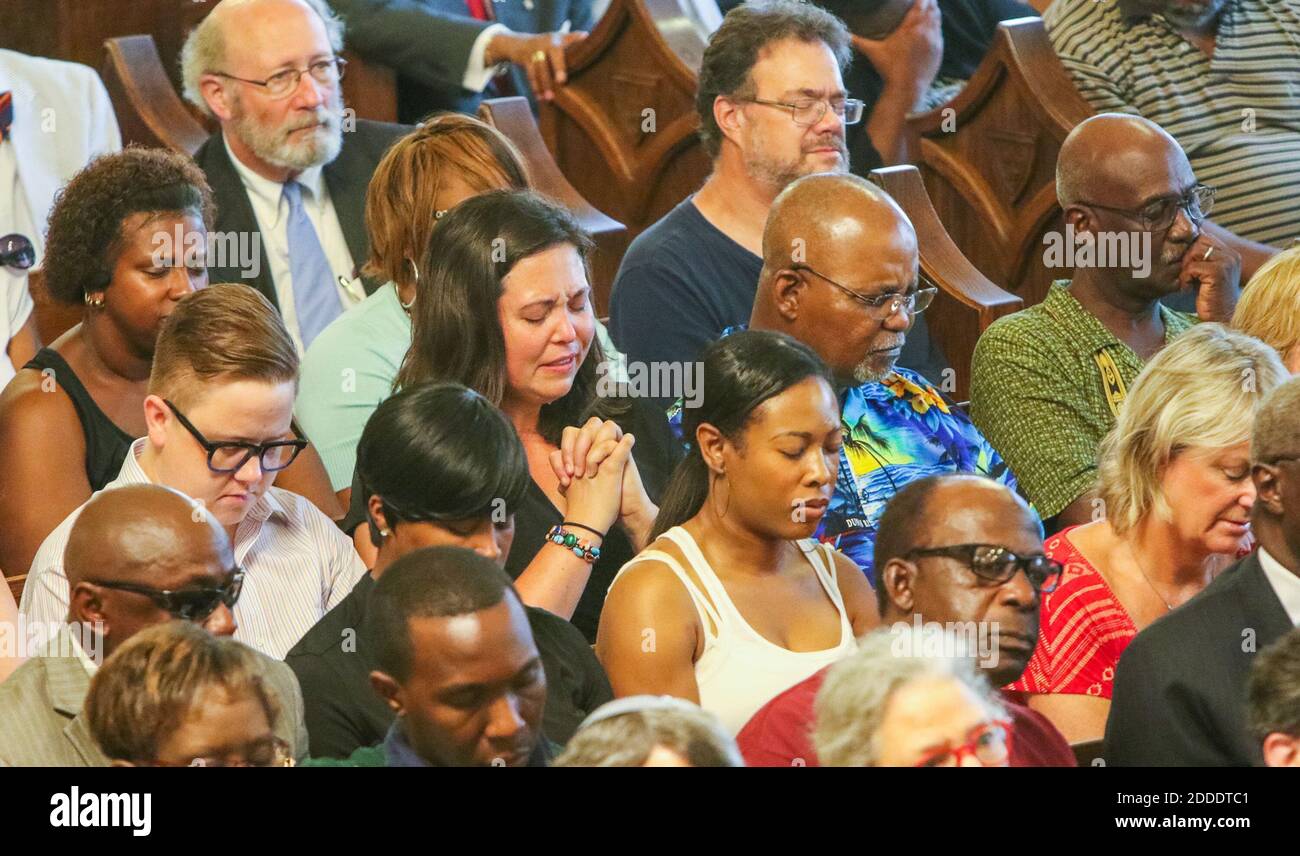 NO FILM, NO VIDEO, NO TV, NO DOCUMENTARY - A prayer vigil is held at Morris Brown AME Church for the nine people who were killed by a gunman in Emanuel AME Church on June 18, 2015 in Charleston, SC, USA. Photo by Tim Dominick/The State/TNS/ABACAPRESS.COM Stock Photo