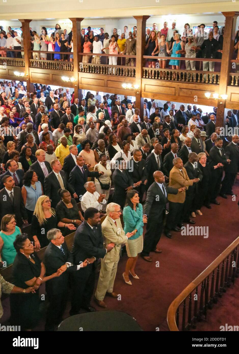 NO FILM, NO VIDEO, NO TV, NO DOCUMENTARY - A prayer vigil is held at Morris Brown AME Church for the nine people who were killed by a gunman in Emanuel AME Church in Charleston, SC, USA. Photo by Tim Dominick/The State/TNS/ABACAPRESS.COM Stock Photo