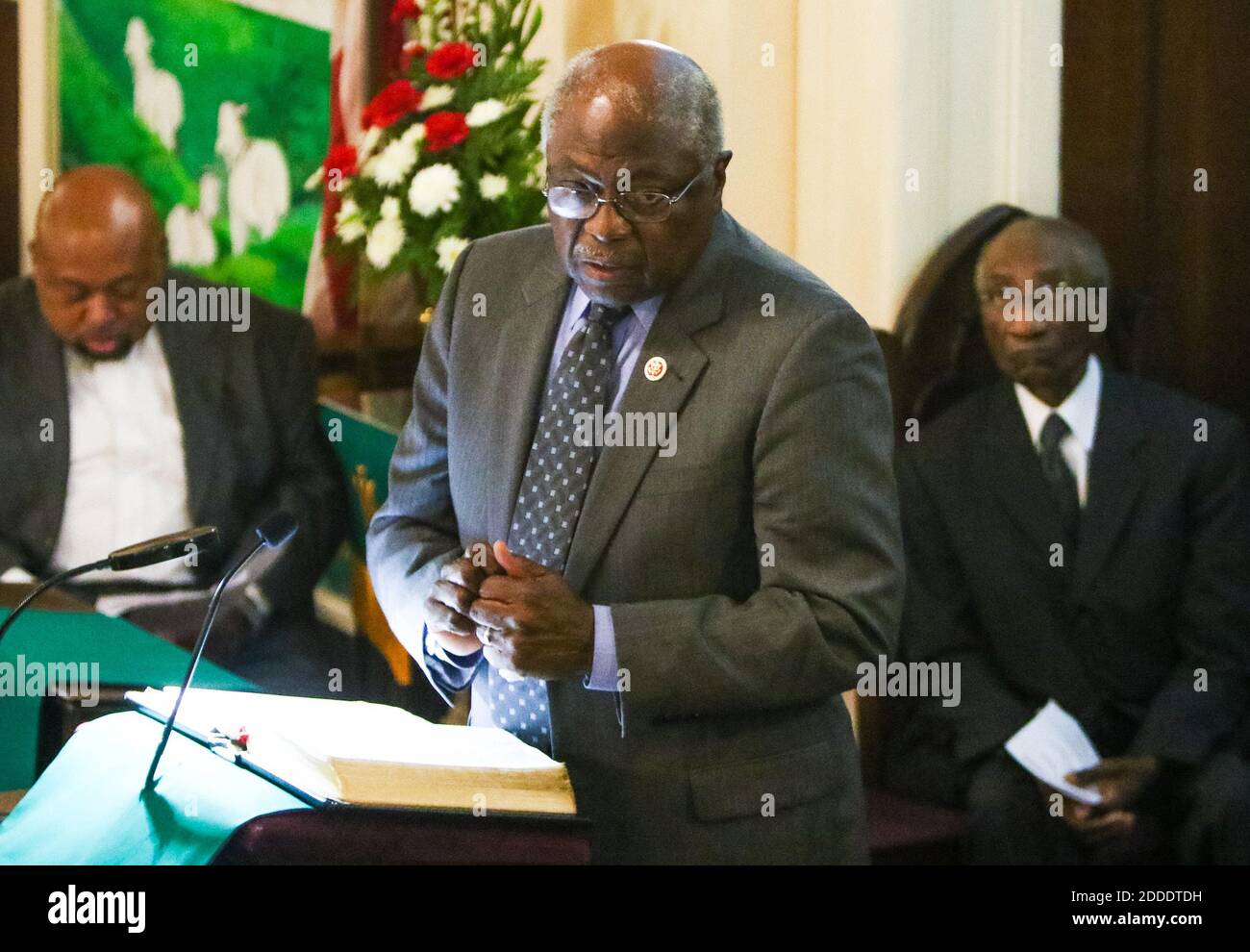 NO FILM, NO VIDEO, NO TV, NO DOCUMENTARY - US Congressman James Clyburn speaks at the prayer vigil that was held Thursday, June 18, 2015 at Morris Brown AME Church for the nine people who were killed by a gunman in Emanuel AME Church in Charleston, SC, USA. Photo by Tim Dominick/The State/TNS/ABACAPRESS.COM Stock Photo
