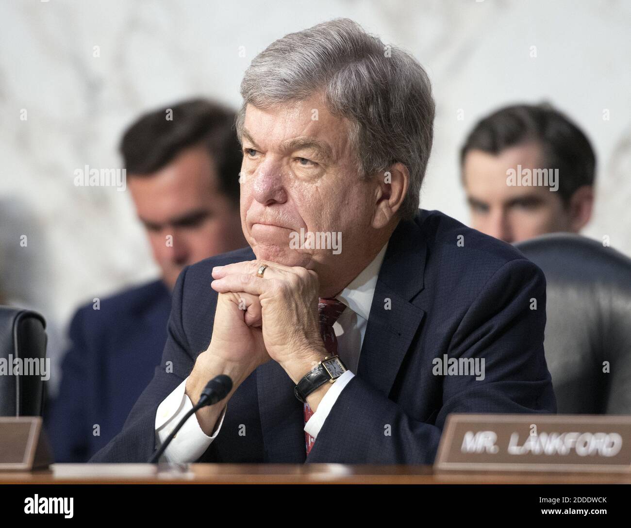 United States Senator Roy Blunt (Republican of Missouri) listens to testimony during a hearing before the US Senate Select Committee on Intelligence on Capitol Hill in Washington, DC, USA, on Wednesday, July 25, 2018. Photo by Ron Sachs/CNP/ABACAPRESS.COM Stock Photo