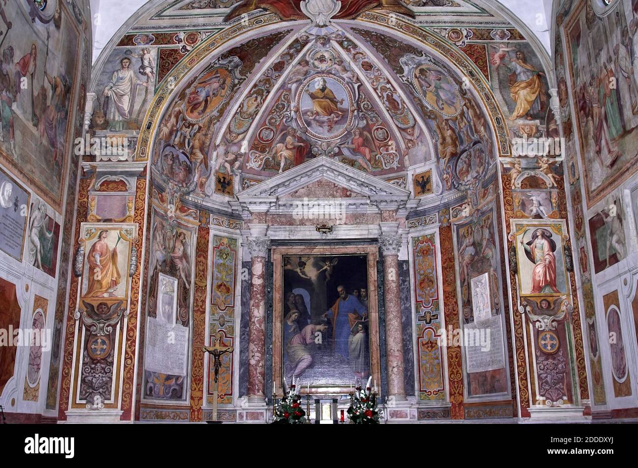 Roma, Rom, Italy, Italien; Chiesa di Santa Prisca; Church of Saint Prisca - interior; frescoes in the apse; Kirche Saint Prisca - Innenraum Stock Photo
