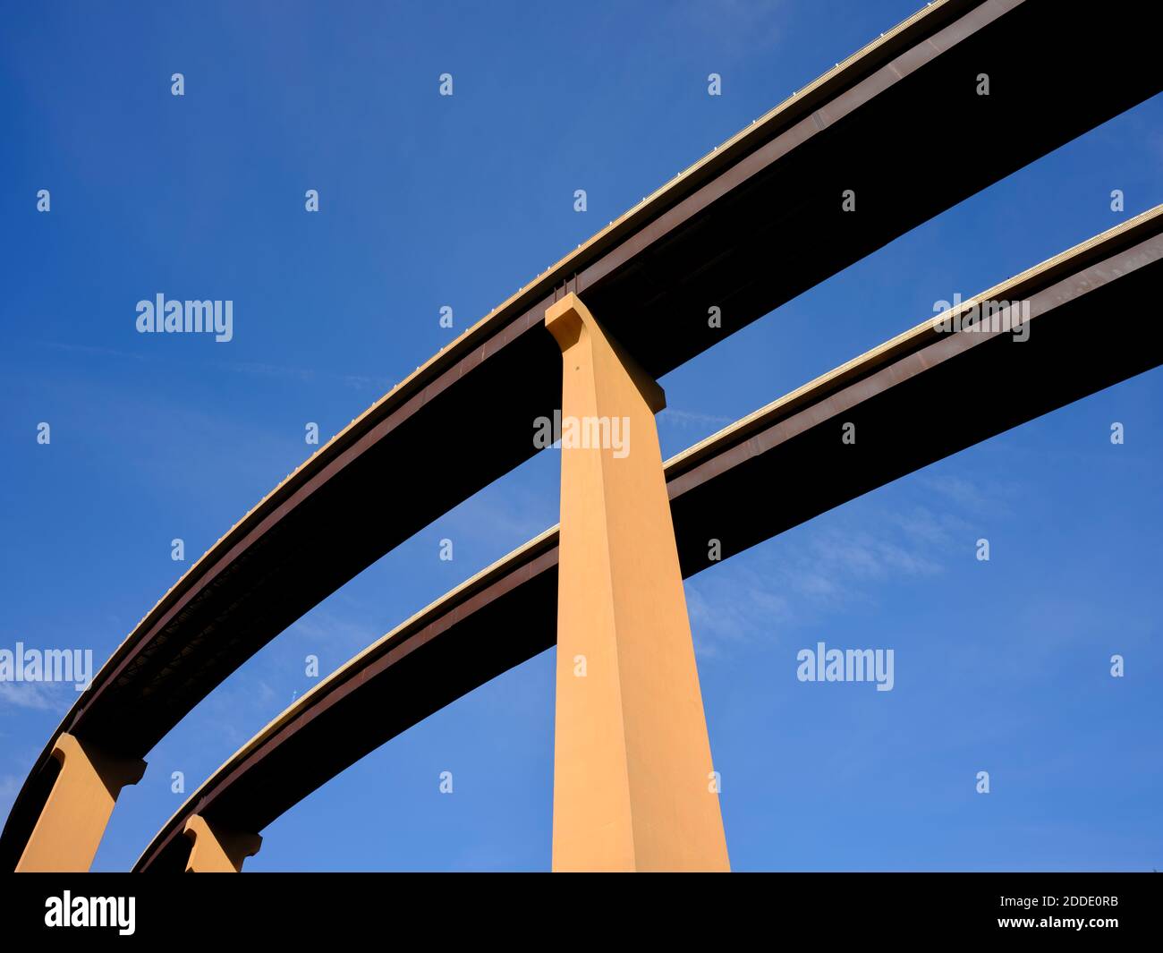 USA, West Virginia, Underside of U.S. Route 48 bridge stretching over Lost River Stock Photo