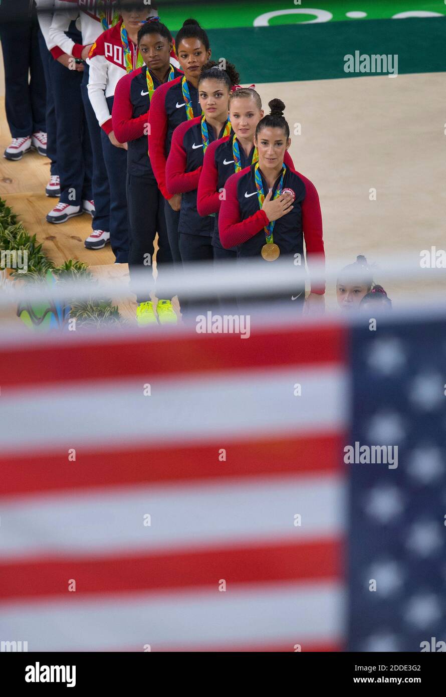 2016 rio gymnastics medal ceremony hires stock photography and images