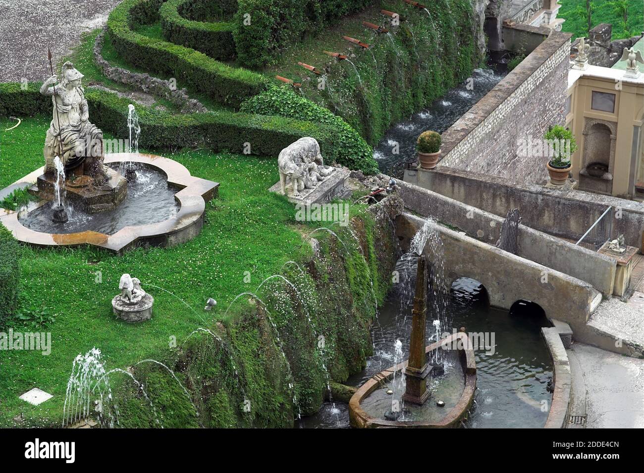 Tivoli, Italy, Italien; Villa d’Este; The Fountain of Rometta (Fontana di Rometta); Stock Photo