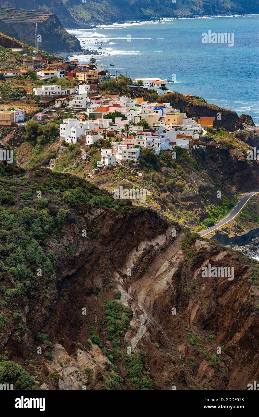 Spain, Province of Santa Cruz de Tenerife, Almaciga, Secluded village on rugged shore of Tenerife island Stock Photo