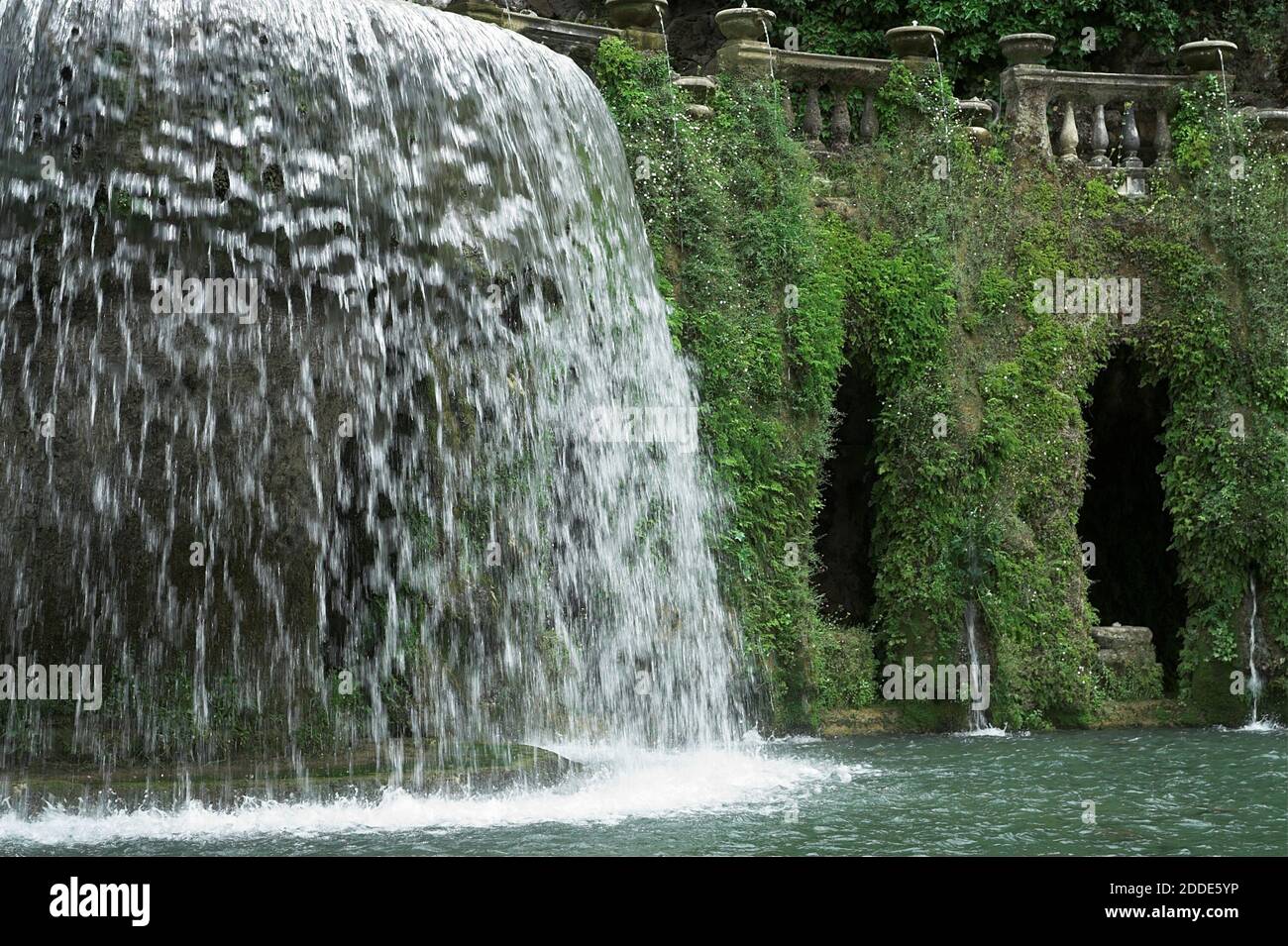 Tivoli, Italy, Italien; Villa d’Este; The Oval Fountain (Fontana dell'Ovato); Ovato-Brunnen; Fontanna owalna Stock Photo