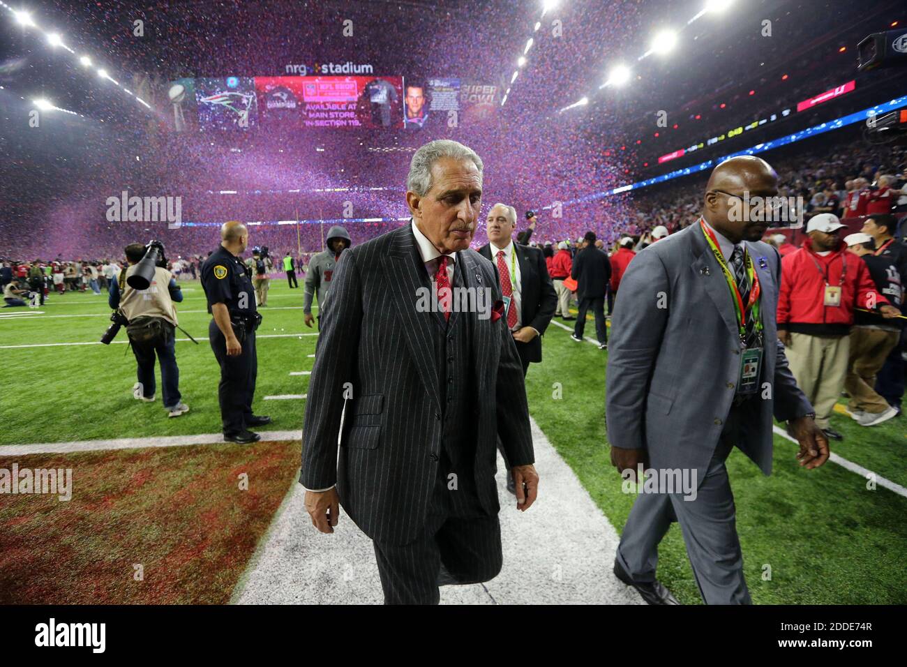 NO FILM, NO VIDEO, NO TV, NO DOCUMENTARY - Atlanta Falcons owner Arthur Blank leaves the field at the end of the game as the Atlanta Falcons meet the New England Patriots in Super Bowl LI on Sunday, February 5, 2017 at NRG Stadium in Houston, TX, USA. The Patriots beat the Falcons in overtime 34-28. Photo by Curtis Compton/Atlanta Journal-Constitution/TNS/ABACAPRESS.COM Stock Photo