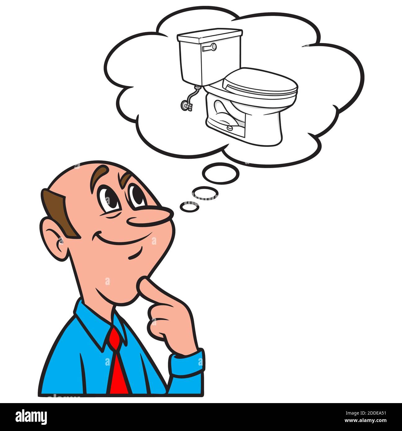 Thinking about a Toilet - A cartoon illustration of a man thinking about a  Toilet Stock Vector Image & Art - Alamy