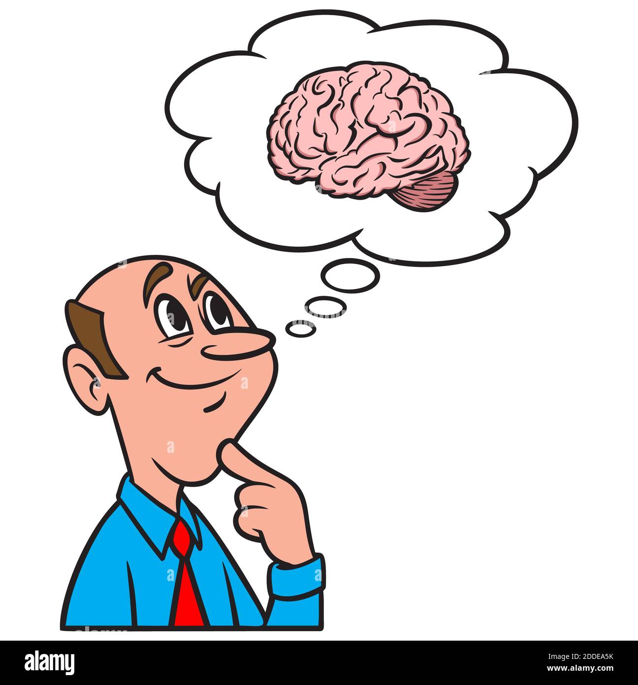 Thinking about the Human Brain - A cartoon illustration of a man thinking  about the Human Brain Stock Vector Image & Art - Alamy