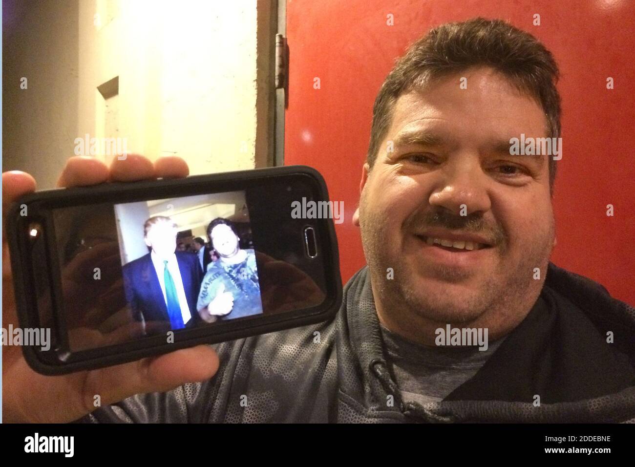 No Film No Video No Tv No Documentary David Dickens 47 Of Old Brooklyn Park Shows A Photo Of Himself With President Donald Trump When Trump Was Campaigning At The Bwi