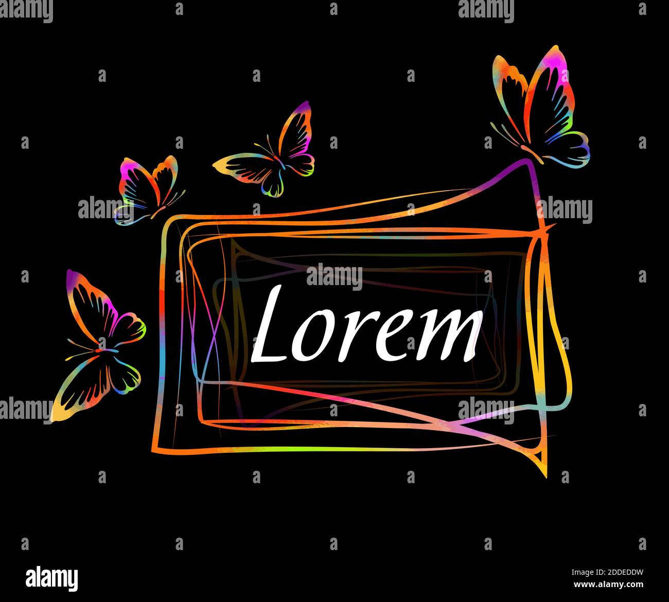 The rectangular frame is multicolored from the lines. Vector Stock Vector