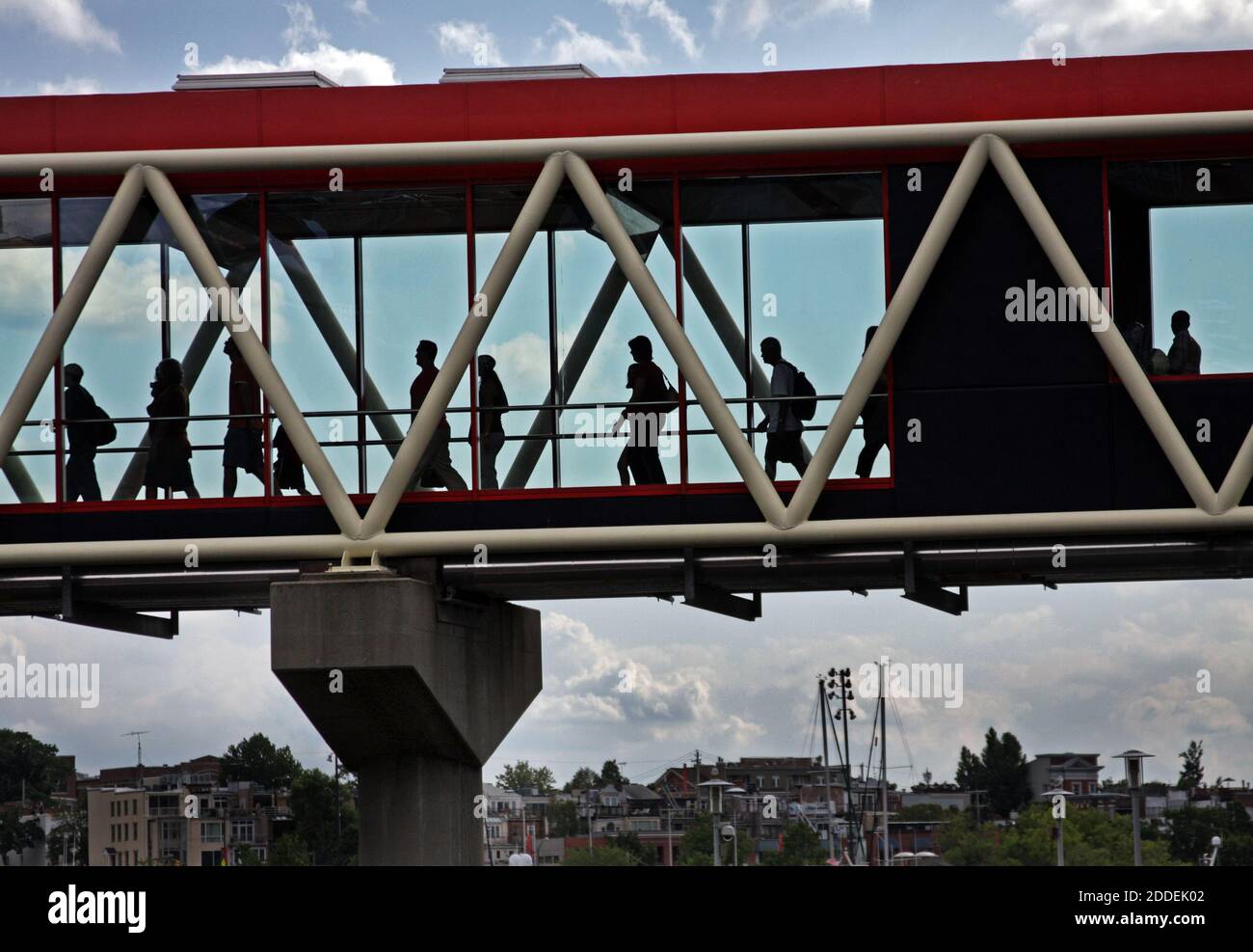 Elevated walkway in Baltimore, Maryland. Stock Photo