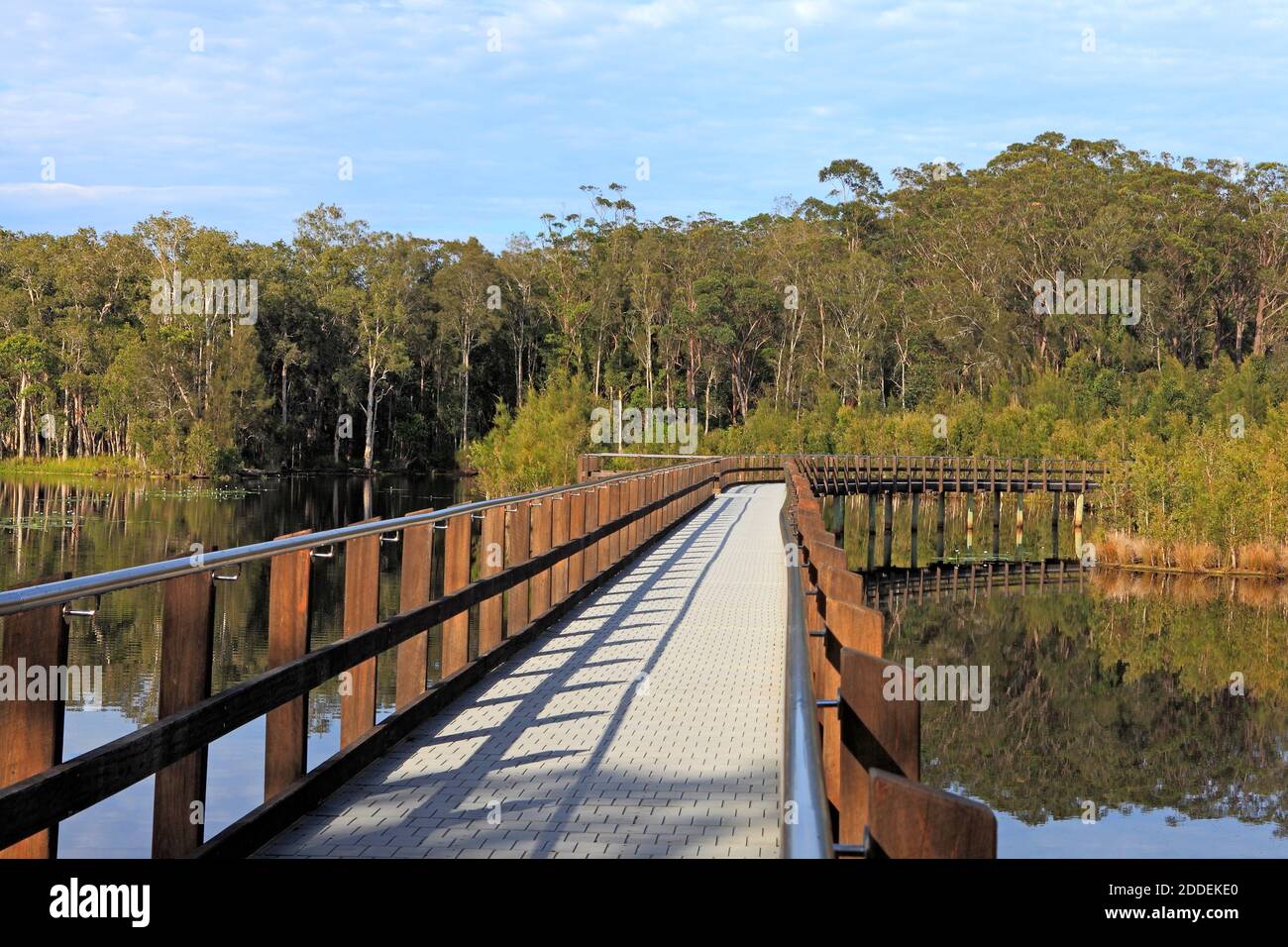 Urunga Wetlands, Urunga, NSW, Australia. These wetlands are in Hillside Drive Urunga and opened in May 2017. Stock Photo